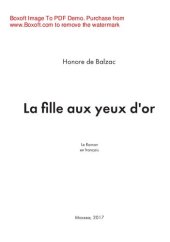 книга La Fille Aux Yeux D'or